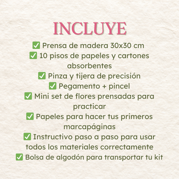 Kit Prensa Floral | Materiales esenciales para prensar flores - Imagen 2