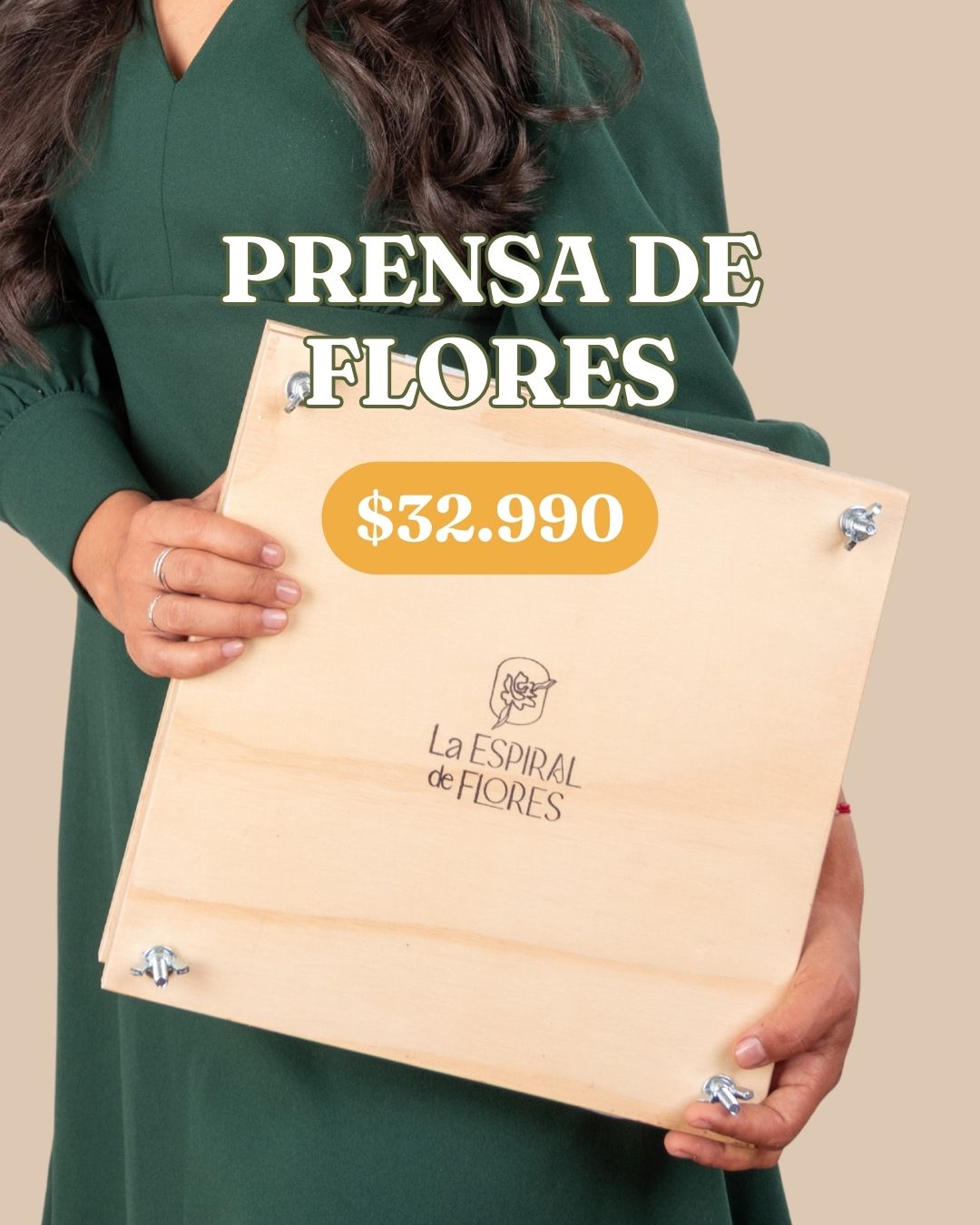 Prensa para flores de madera 30x30cm | Tu primera prensa floral